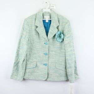 New Norton Co 3 Button Linen Blazer Jacket Size 16